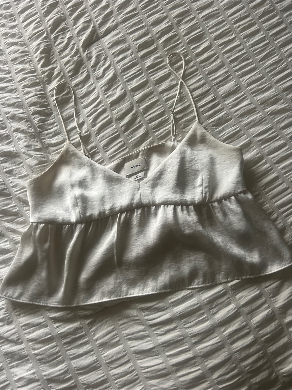 Wilfred Cream V-Neck Spaghetti-Strap Peplum Camisole